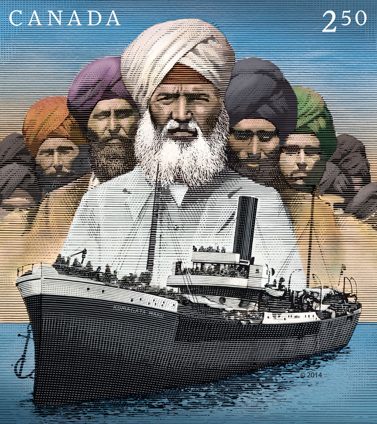 Canadian stamp commemorating the Komagata Maru incident